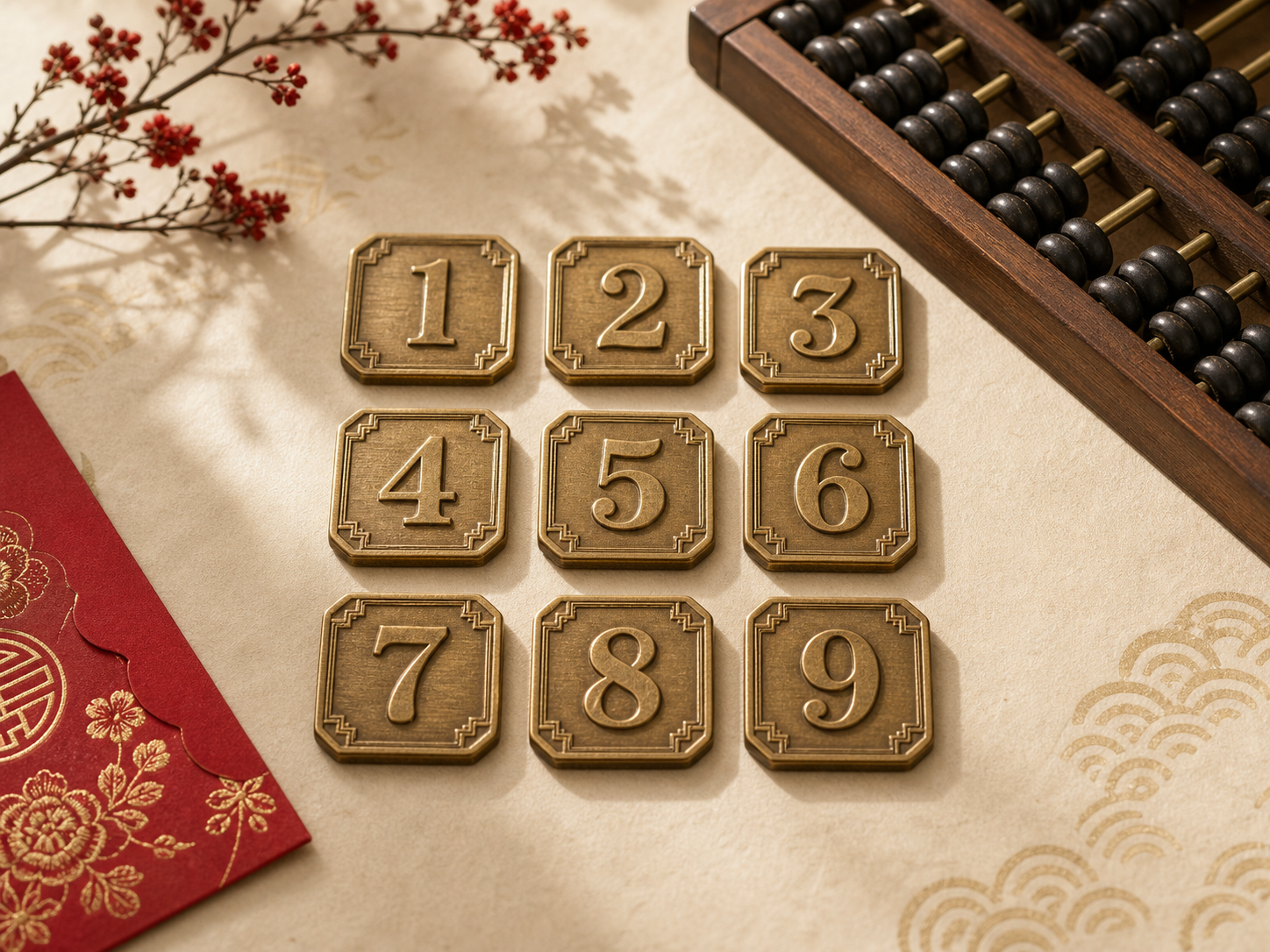 Chinese number meaning cards
